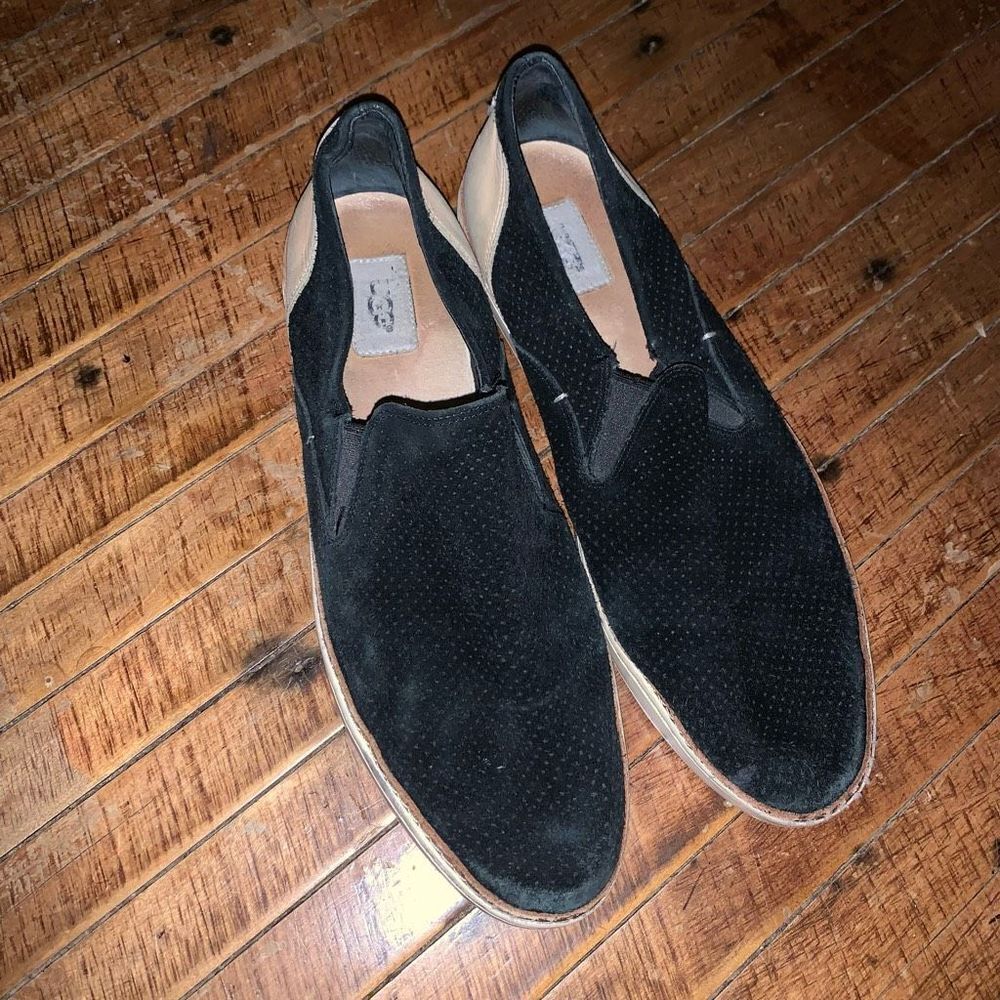 Uggs black slip on size 12 perforated ortho comfortable shoes
